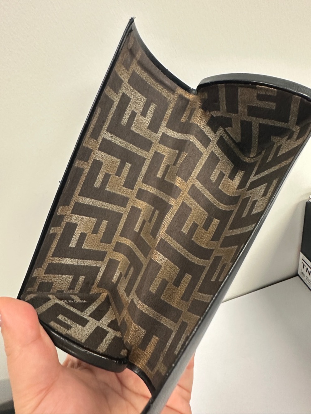 black Fendi hard case for sunglasses or eyeglasses